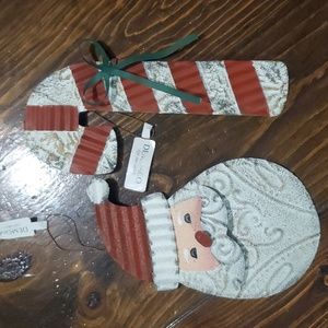 Christmas Santa Candy Cane tree ornaments NWT